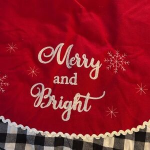Red Merry and Bright Tree Skirt